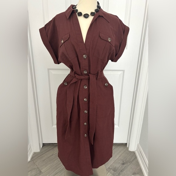 The Fifth Label Dresses & Skirts - The Fifth Label Brown Maroon Midi Dress